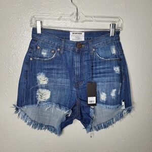 NWT One Teaspoon womens sz 27 Bonita High Waist Shorts Denim Cutoffs distressed